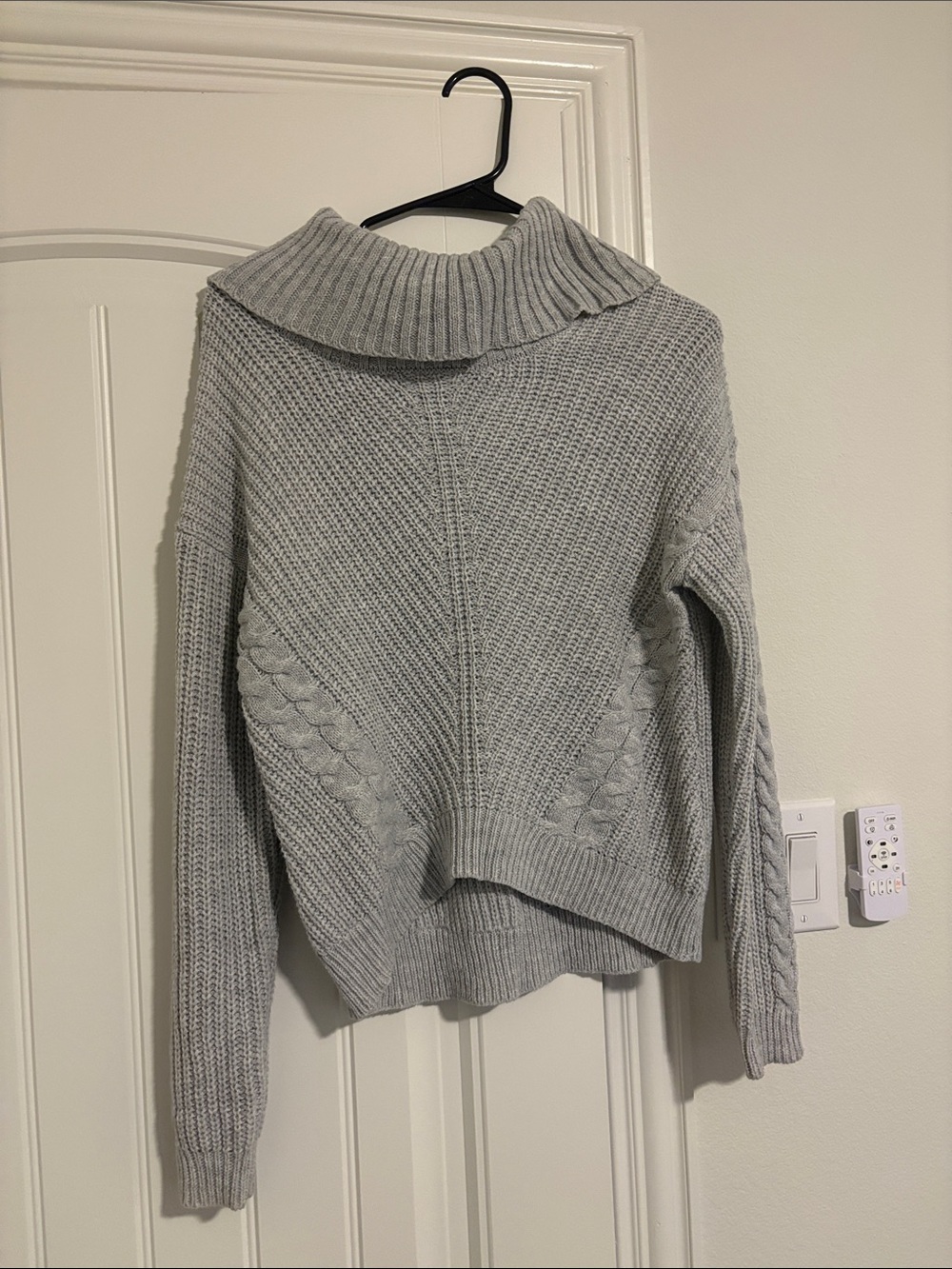 Fashion Nova Light Gray Cable Turtleneck Sweater